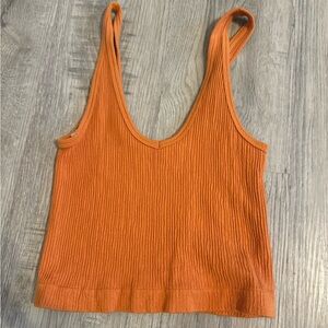 Urban Outfitters orange ribbed tank top